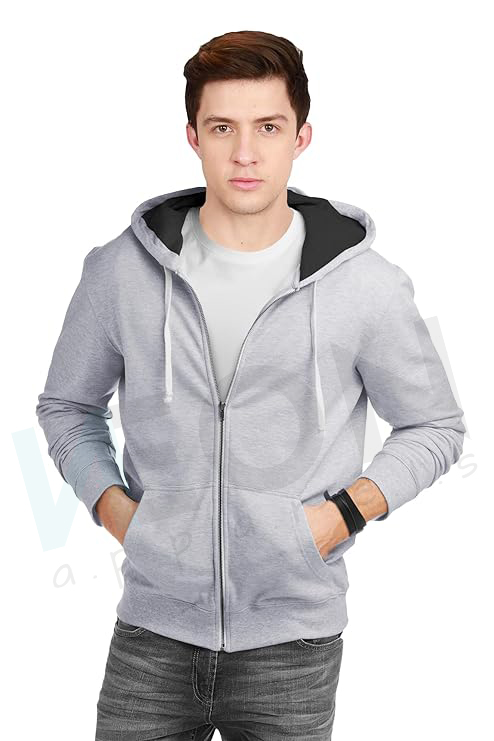 Zipper Hoodies Patch Pocket